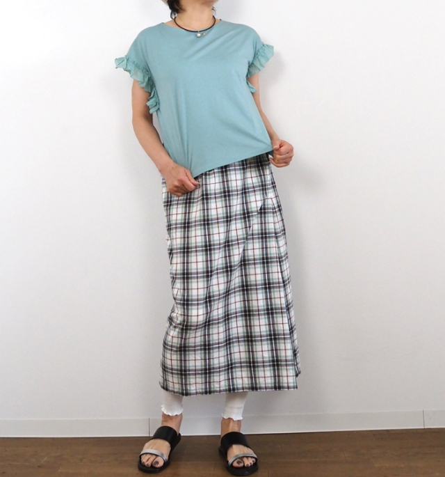 PONT DE CHALONS ポンデシャロン カットソーTシャツ コンビフリル袖プルオーバー