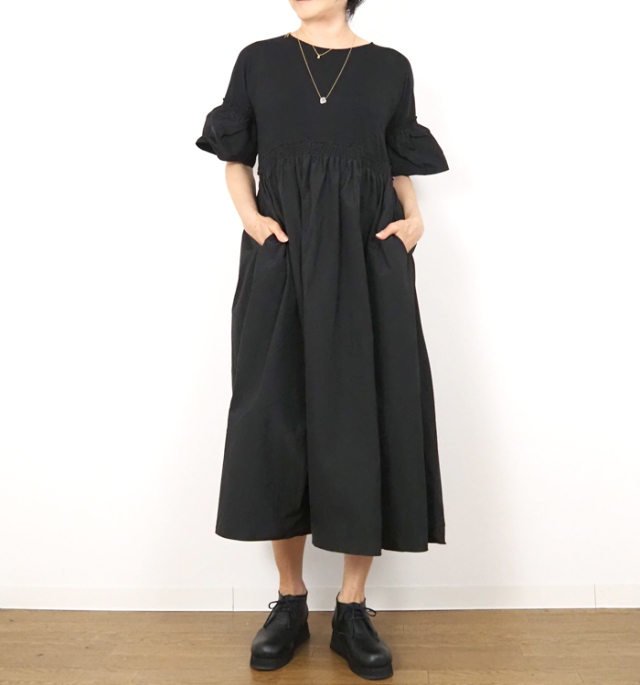 PONT DE CHALONS ポンデシャロン ロングワンピース メモリータフタドッキング