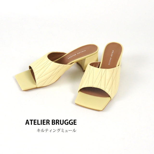 ATELIER BRUGGE アトリエブルージュ スクエアトゥ パンプス 本革 日本