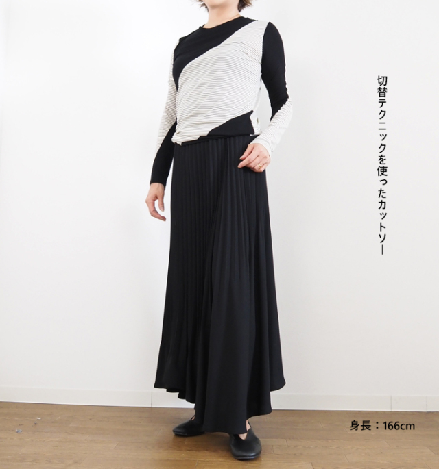 TAGE タージ オーバーラップ切替ボーダープルオーバー レディース