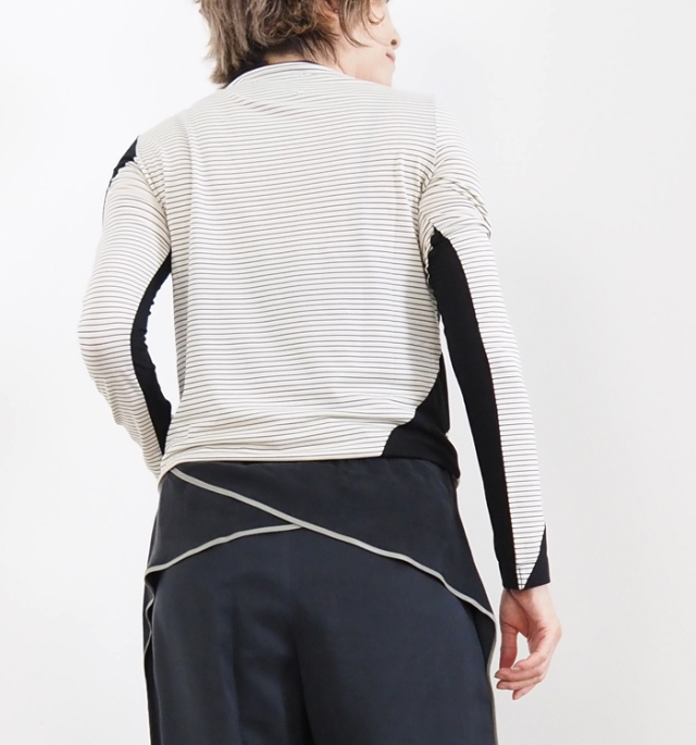 TAGE タージ オーバーラップ切替ボーダープルオーバー レディース