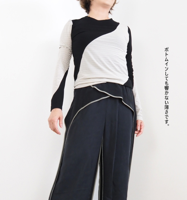 TAGE タージ オーバーラップ切替ボーダープルオーバー レディース