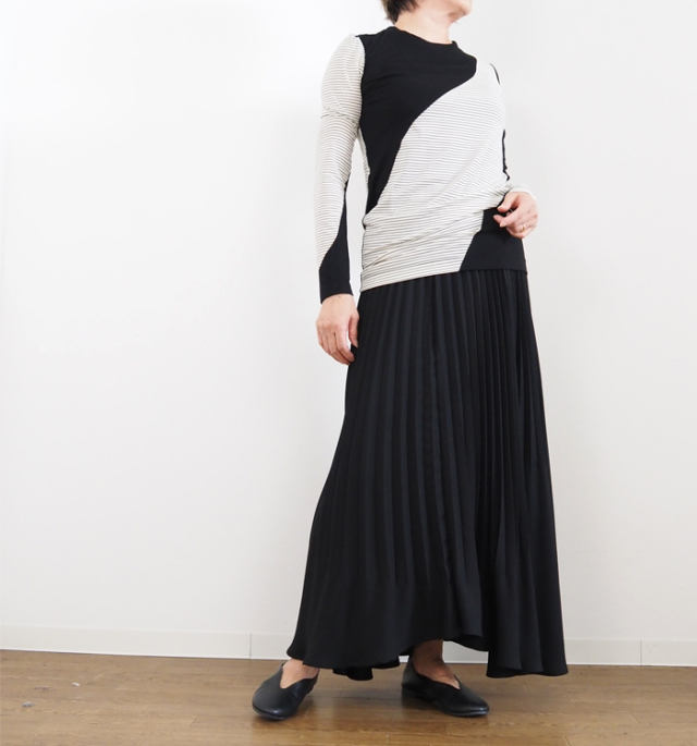 TAGE タージ オーバーラップ切替ボーダープルオーバー レディース