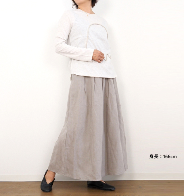 ina イナ リネンタックワイドパンツ 定番 レディース