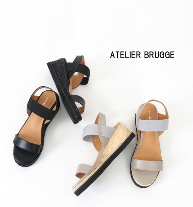 ATELIER BRUGGE アトリエブルージュ サンダル ラバーストラップ ウェッジソール