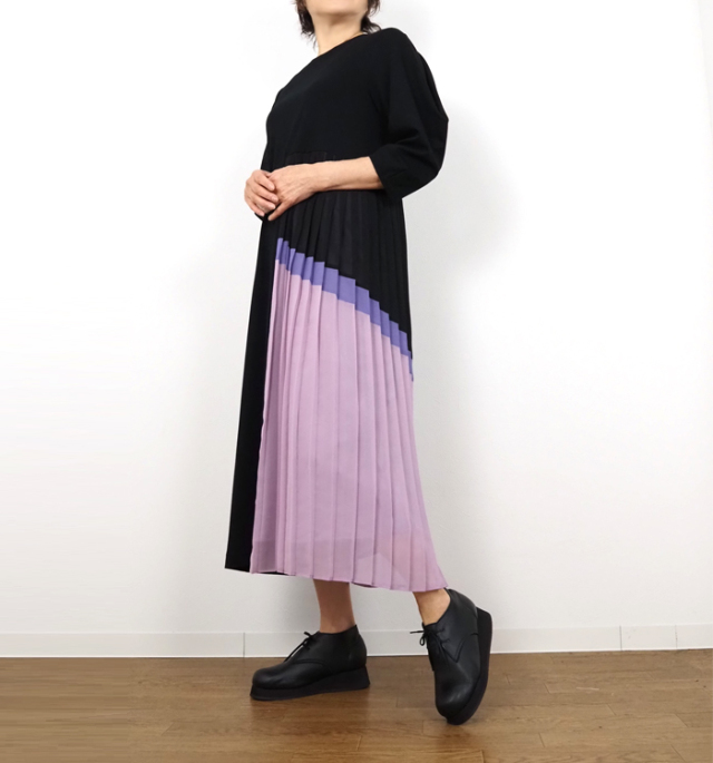 MARECHAL TERRE マルシャルテル ワンピース サイドプリーツ