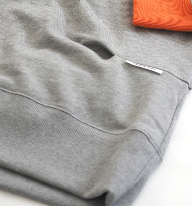 MARECHAL TERRE マルシャルテル 裏毛プルオーバー アシンメトリー配色袖 