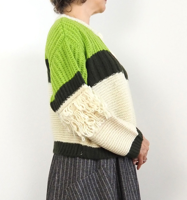 MARECHAL TERRE マルシャルテル フリンジスリーブニットカーディガン