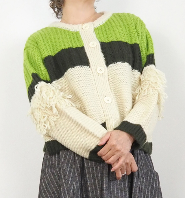 MARECHAL TERRE マルシャルテル フリンジスリーブニットカーディガン