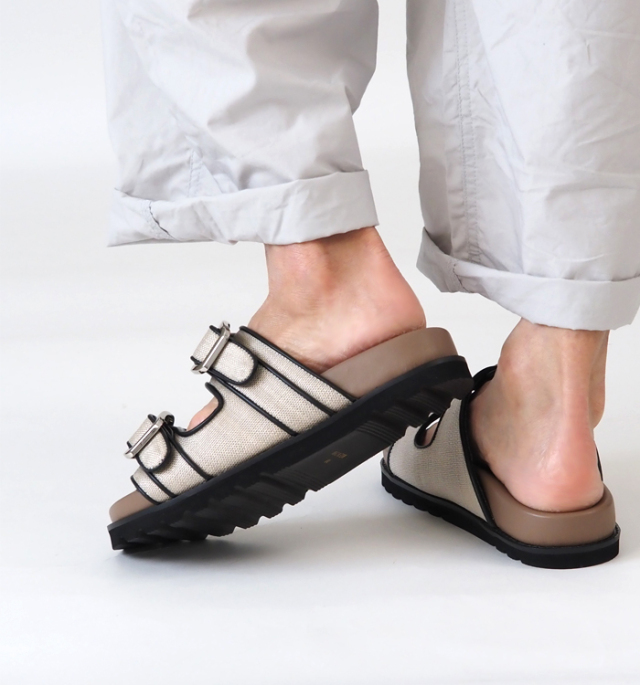 ATELIER BRUGGE アトリエブルージュ フッドベッドサンダル ダブルバックル レディース