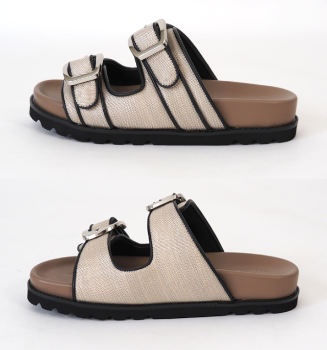 ATELIER BRUGGE アトリエブルージュ フッドベッドサンダル ダブルバックル レディース