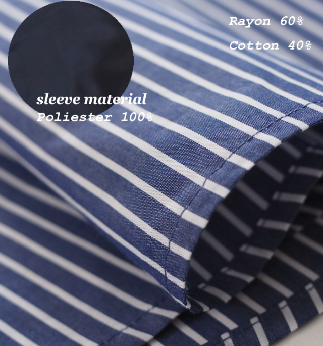 MARECHAL TERRE マルシャルテル ストライプ×無地 切替ルーズシャツ ボリュームスリーブ