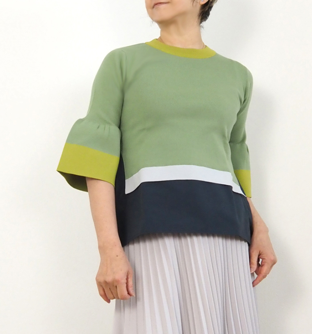 MARECHAL TERRE マルシャルテル ベルスリーブ ドッキングニットプルオーバー