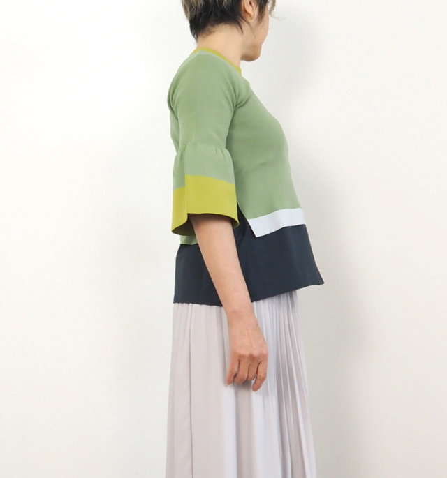 MARECHAL TERRE マルシャルテル ベルスリーブ ドッキングニットプルオーバー