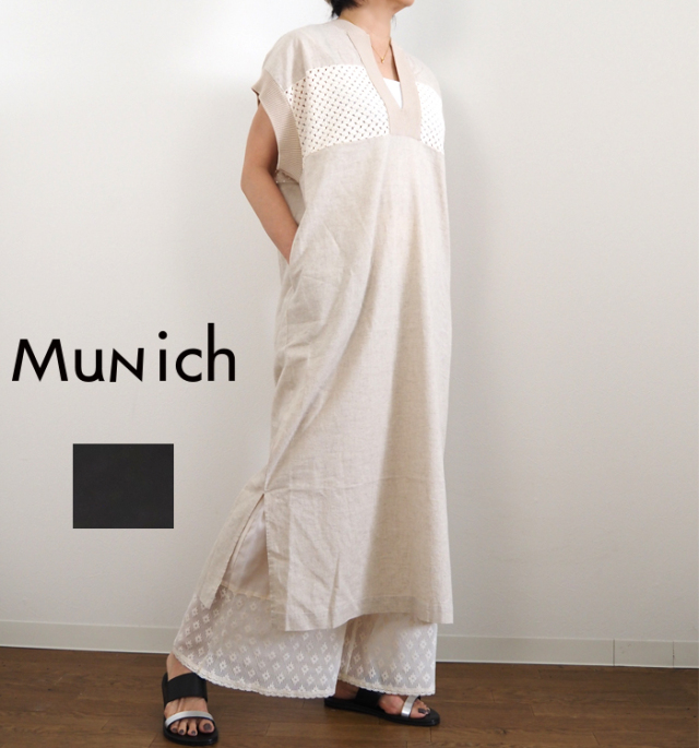 Munich ミューニック ワンピース スリーブレス ラッセルレース