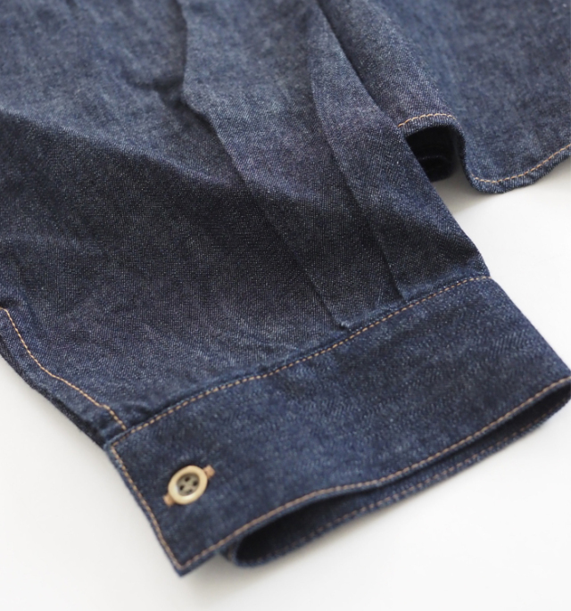 Munich ミューニック 6オンスデニム 前後2WAY クロップトブラウス レディース