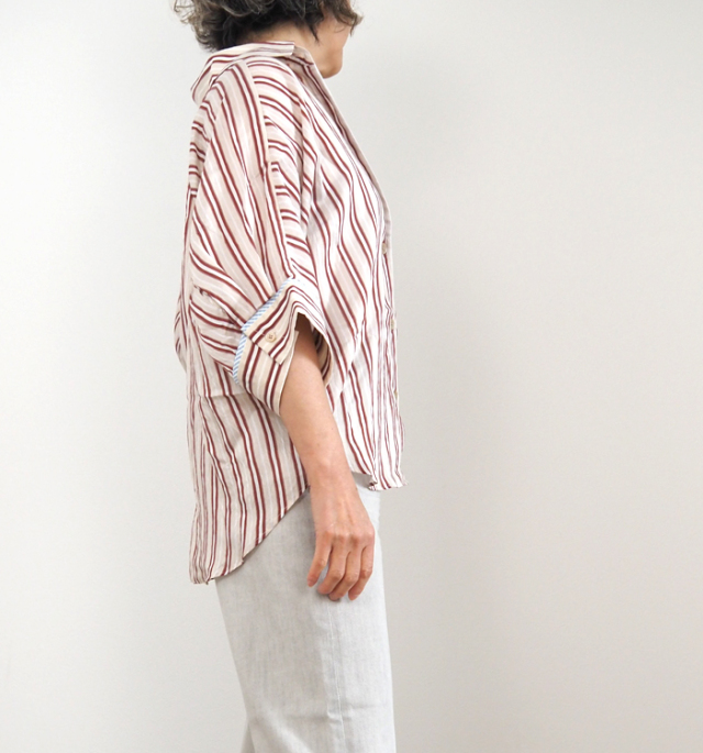 Munich ミューニック インポート先染めドルマンブラウス レディース