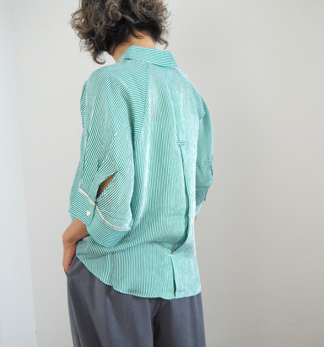 Munich ミューニック インポート先染めドルマンブラウス レディース