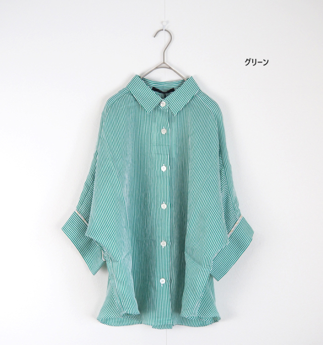 Munich ミューニック インポート先染めドルマンブラウス レディース