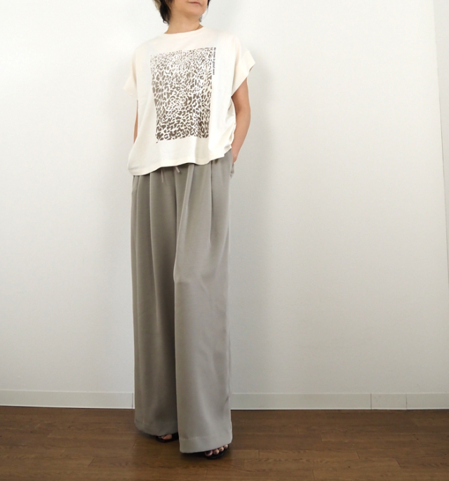 Munich ミューニック レオパードプリントタックスリーブTシャツ