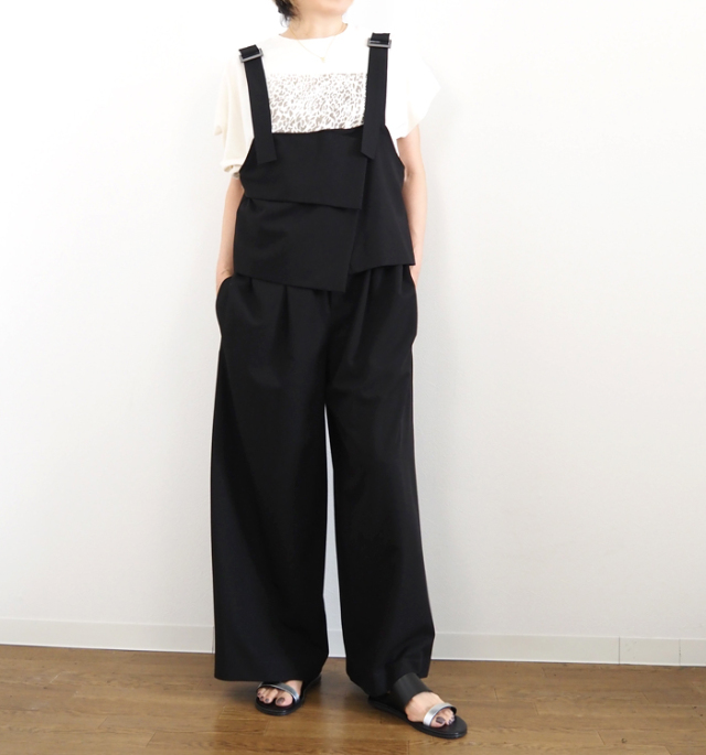 MARECHAL TERRE マルシャルテル レイヤードサロペット ワイドパンツ