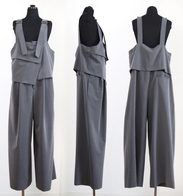 MARECHAL TERRE マルシャルテル レイヤードサロペット ワイドパンツ