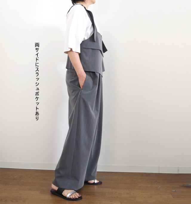 MARECHAL TERRE マルシャルテル レイヤードサロペット ワイドパンツ