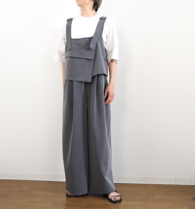 MARECHAL TERRE マルシャルテル レイヤードサロペット ワイドパンツ