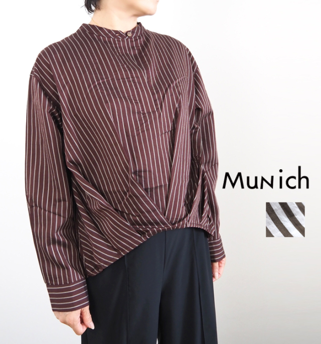 Munich ミューニック ストライププルオーバータックシャツ