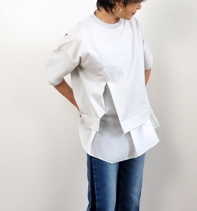 MARECHAL TERRE マルシャルテル 半袖Tシャツ ヘムラッフル UVカット×接触冷感 