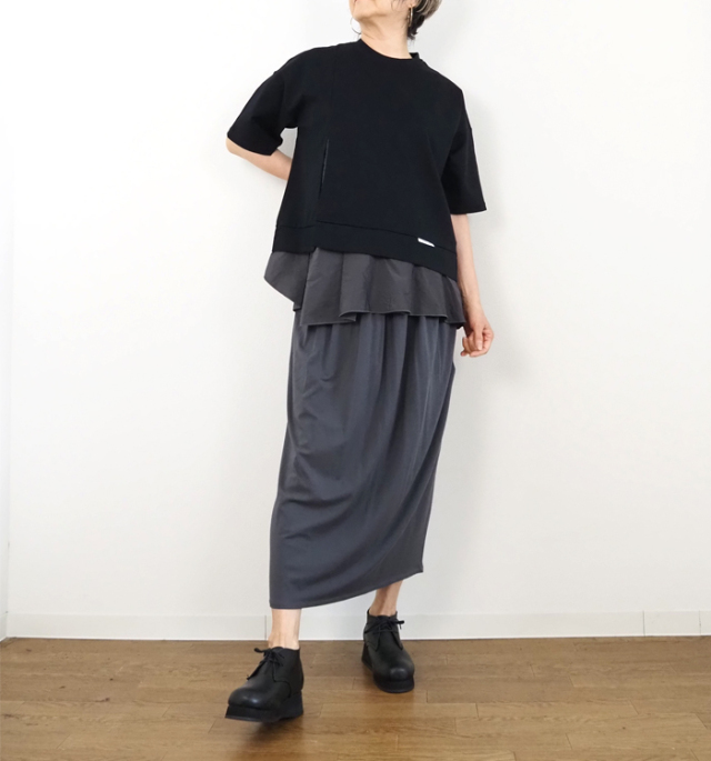 MARECHAL TERRE マルシャルテル 半袖Tシャツ ヘムラッフル UVカット
