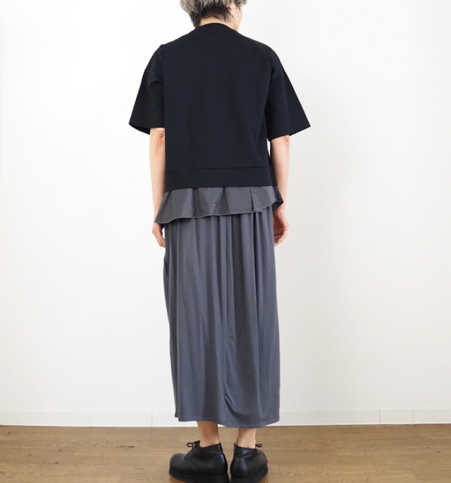 MARECHAL TERRE マルシャルテル 半袖Tシャツ ヘムラッフル UVカット×接触冷感 
