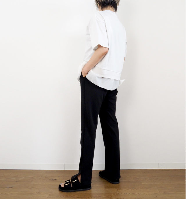 MARECHAL TERRE マルシャルテル 半袖Tシャツ ヘムラッフル UVカット×接触冷感 