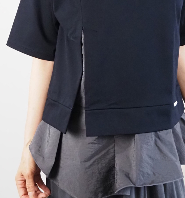 MARECHAL TERRE マルシャルテル 半袖Tシャツ ヘムラッフル UVカット×接触冷感 