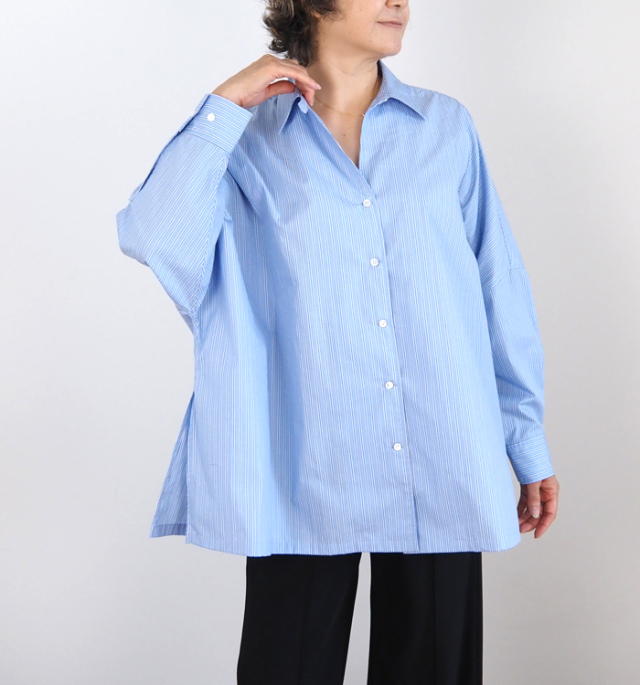 MIDIUMISOLID ミディウミソリッド スキッパー ポンチョシャツ レディース