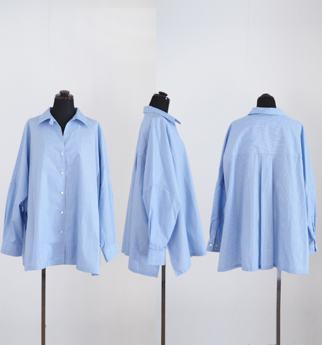 MIDIUMISOLID ミディウミソリッド スキッパー ポンチョシャツ レディース