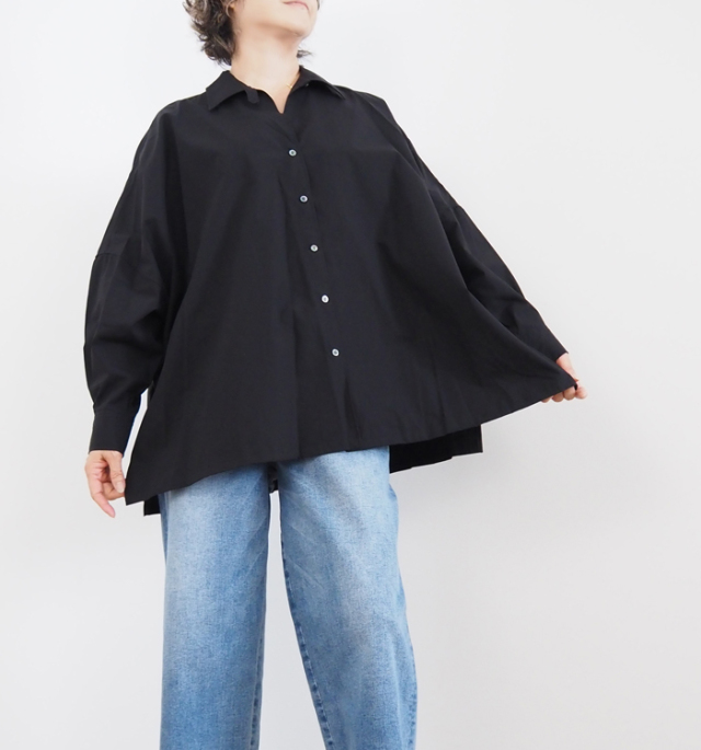 MIDIUMISOLID ミディウミソリッド スキッパー ポンチョシャツ レディース