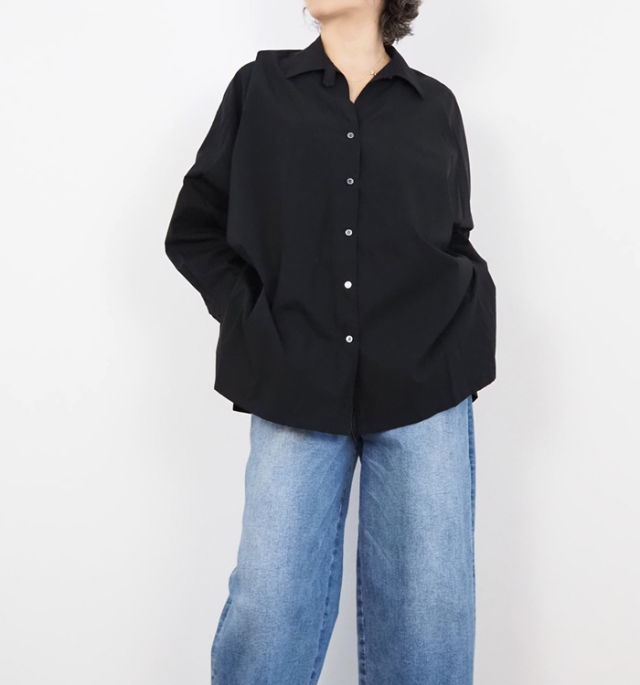 MIDIUMISOLID ミディウミソリッド スキッパー ポンチョシャツ レディース