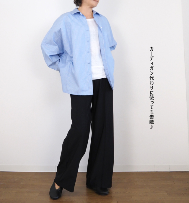 MIDIUMISOLID ミディウミソリッド スキッパー ポンチョシャツ レディース