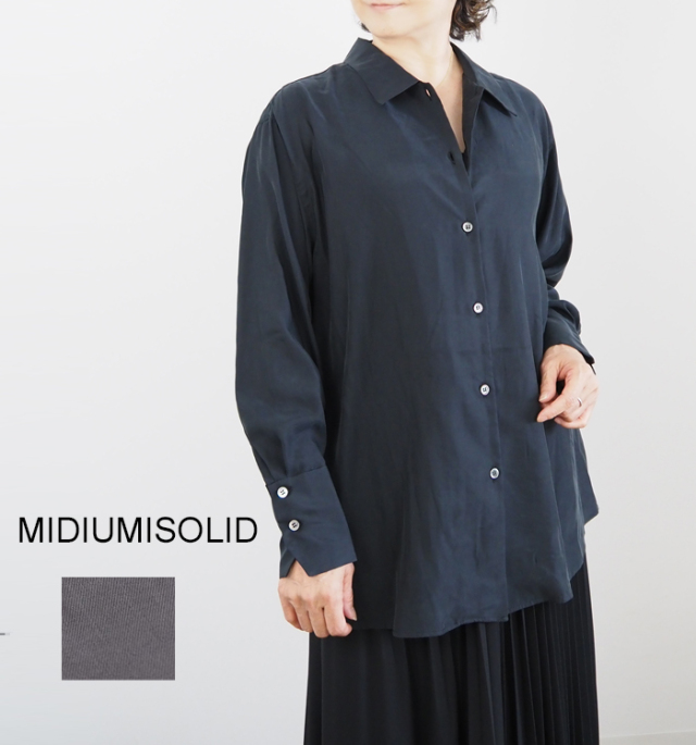 MIDIUMISOLID ミディウミソリッド リラックスシャツ レギュラーカラー レディース