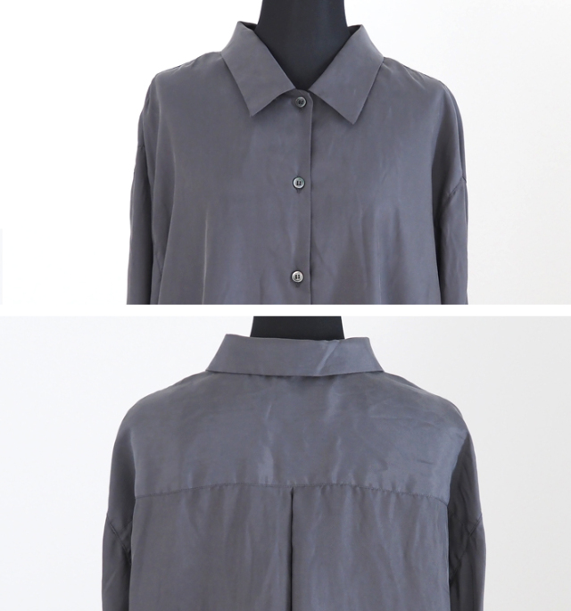 MIDIUMISOLID ミディウミソリッド リラックスシャツ レギュラーカラー レディース