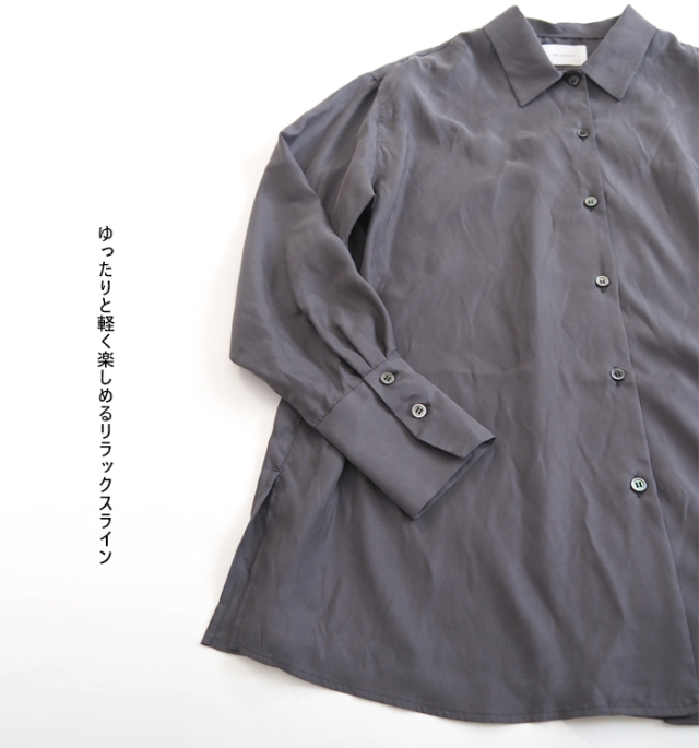 MIDIUMISOLID ミディウミソリッド リラックスシャツ レギュラーカラー レディース