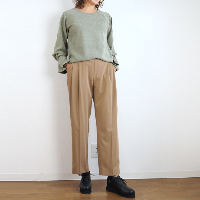 MIDIUMISOLID ミディウミソリッド センタープレス イージーパンツ レディース