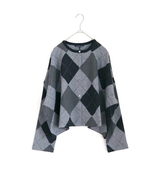 mizuiro ind ミズイロインド アーガイルプリントカーディガン