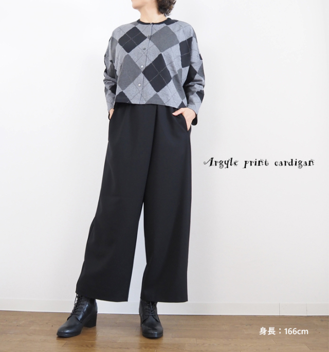 mizuiro ind ミズイロインド アーガイルプリントカーディガン