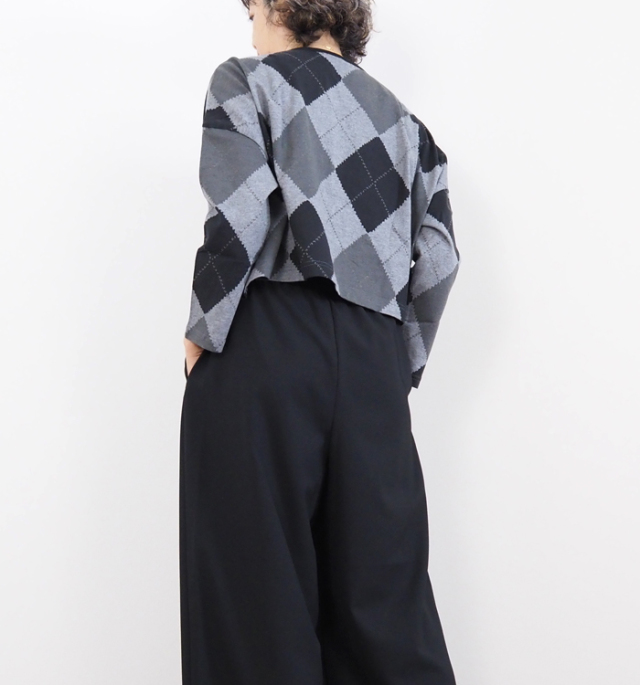 mizuiro ind ミズイロインド アーガイルプリントカーディガン