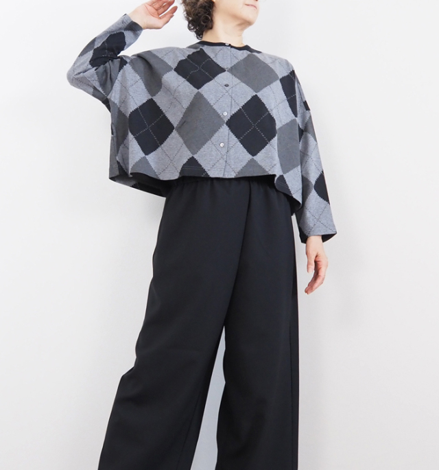 mizuiro ind ミズイロインド アーガイルプリントカーディガン