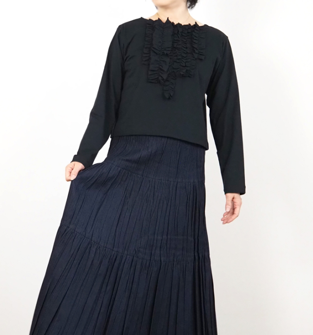 mizuiro ind ミズイロインド フリルプルオーバーTシャツ カットソー