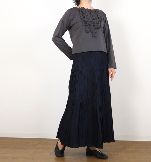 mizuiro ind ミズイロインド フリルプルオーバーTシャツ カットソー