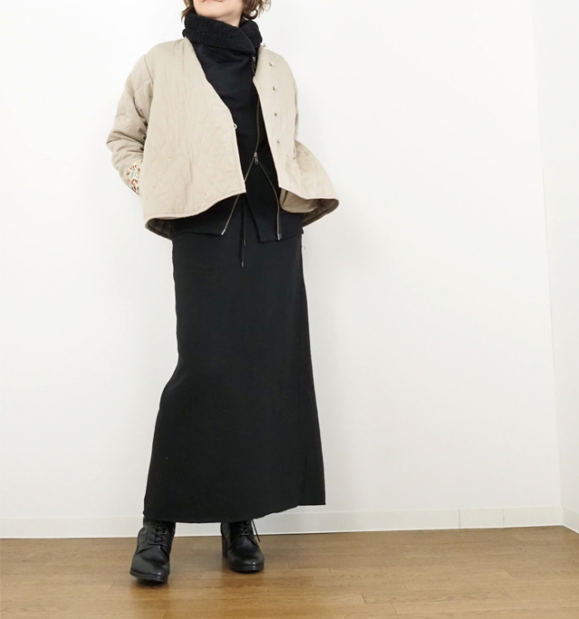 mizuiro ind ミズイロインド 刺繍袖キルティングジャケット